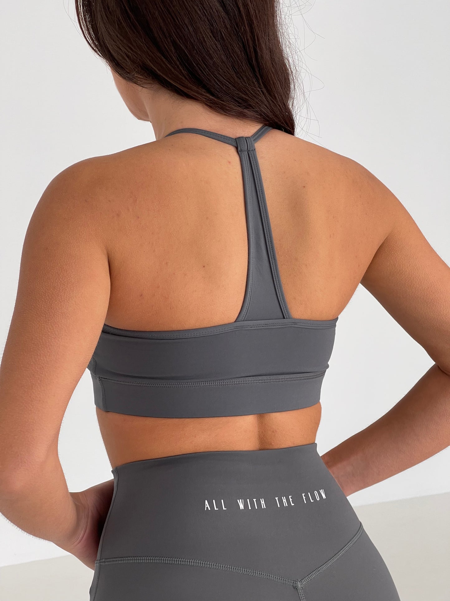 Harper Halter Sports Bra | STEEL